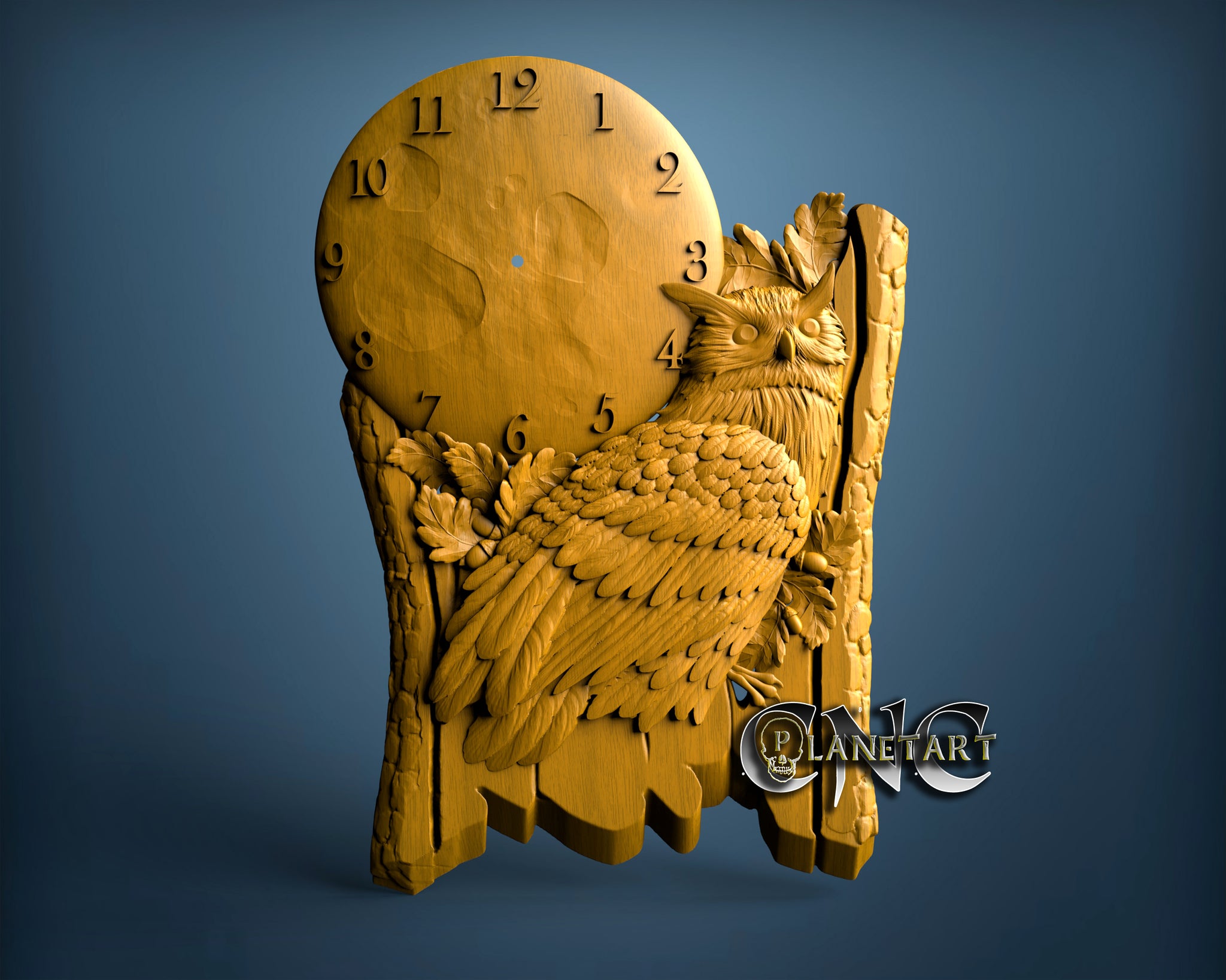 Owl Clock 3d Stl Model 11339 Cnc Planet Art