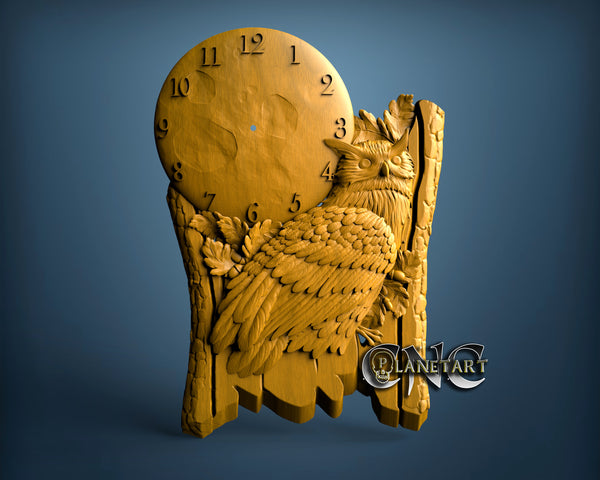 Owl Clock, 3D STL Model 11339