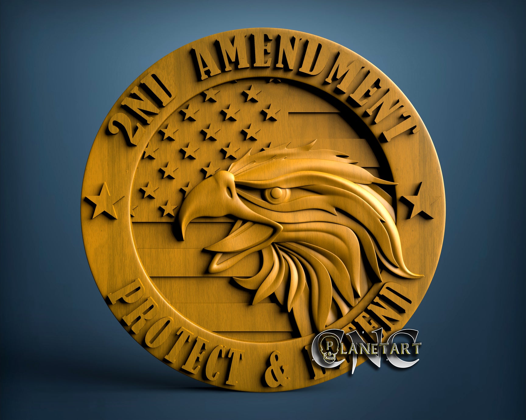 2nd Amendment, 3D STL Model 11341 – Cnc Planet Art