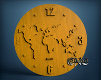 Map Clock, 3D STL Model 1195