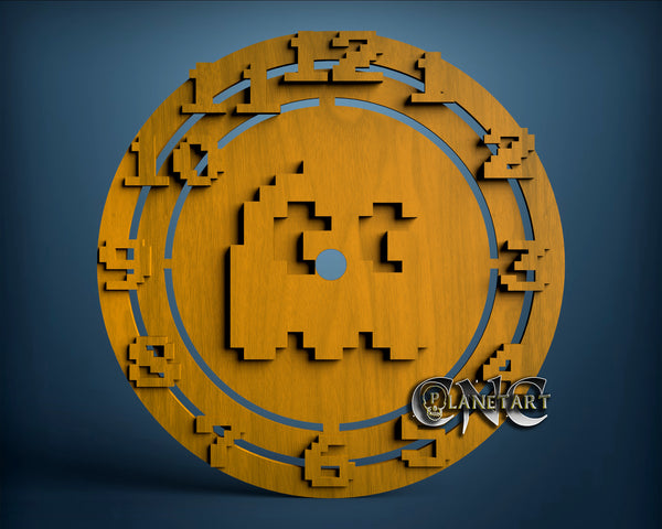 Pac Man Wall Clock, 3D STL Model 1199