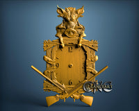 Hunting Clock, 3D STL Model 1200