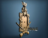 Hunting Clock, 3D STL Model 1200