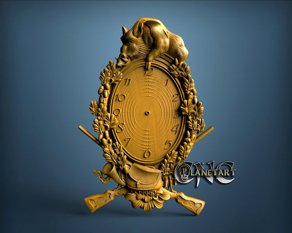 Hunting Clock, 3D STL Model 1201