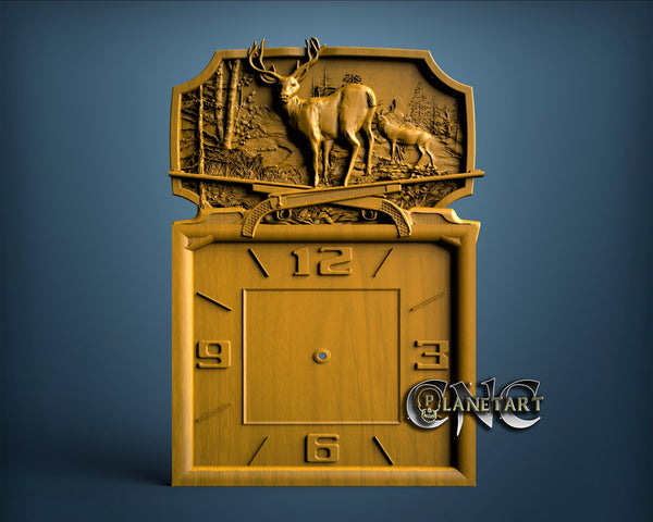 Hunting Clock, 3D STL Model 1207