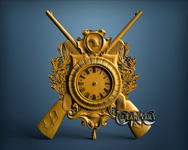 Hunting Clock, 3D STL Model 1209