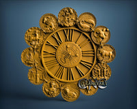 Zodiac Clock, 3D STL Model 1217