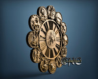 Zodiac Clock, 3D STL Model 1217