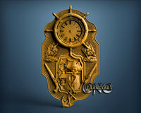 Pirate Clock, 3D STL Model 1225