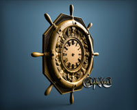 Pirate Clock, 3D STL Model 1226