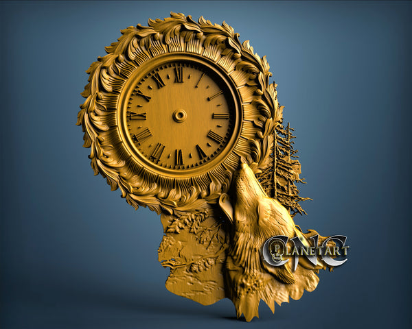 Wolf Clock, 3D STL Model 1227