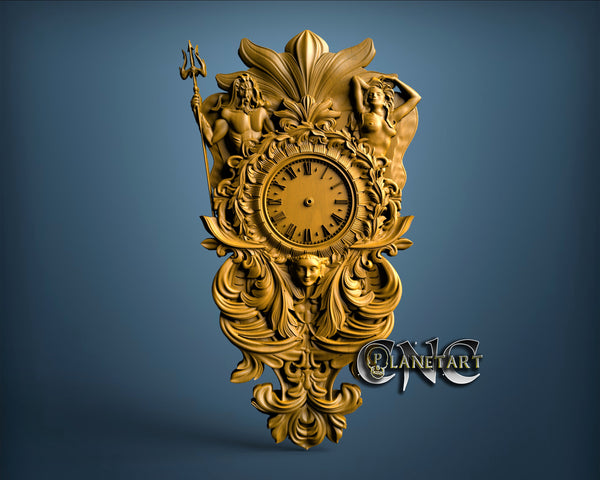 Poseidon Clock, 3D STL Model 1230