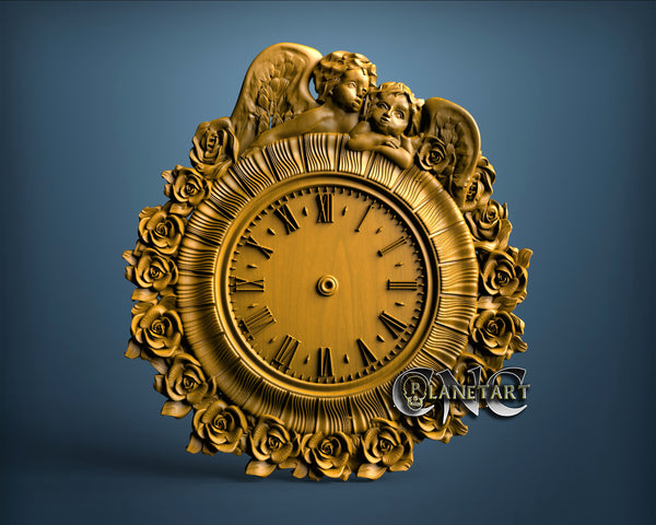 Angel Clock, 3D STL Model 1238