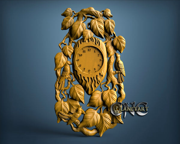 Birds Clock, 3D STL Model 1244