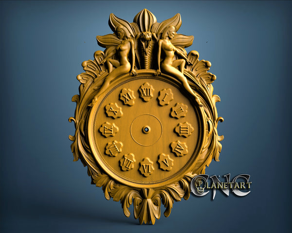 Clock Cobra and Nudes, 3D STL Model 1247