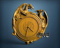 Dragons Clock, 3D STL Model 1248