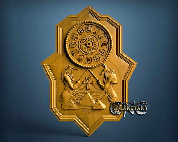 Egyptian Pyramid Clock, 3D STL Model 1251