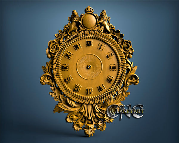 Lions Clock, 3D STL Model 1258