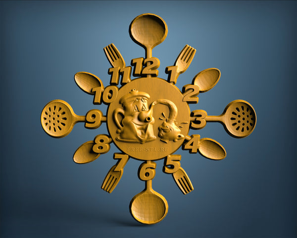 Time to Eat Clock, 3D STL Model 1267