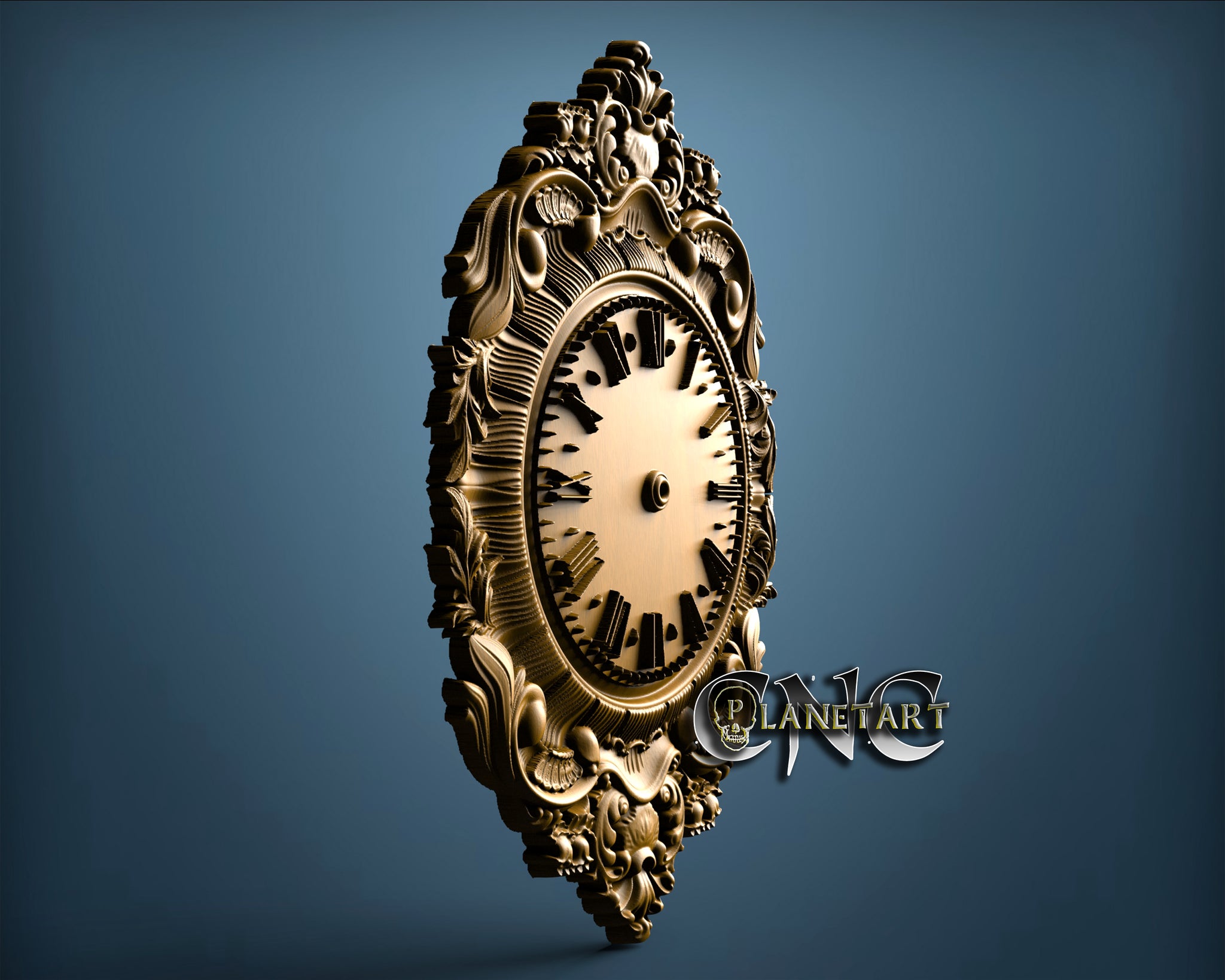 Clock 3d Stl Model 1276 Cnc Planet Art