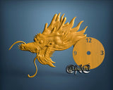 Dragon Clock, 3D STL Model 1299