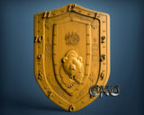 Shield Bear Clock, 3D STL Model 1344