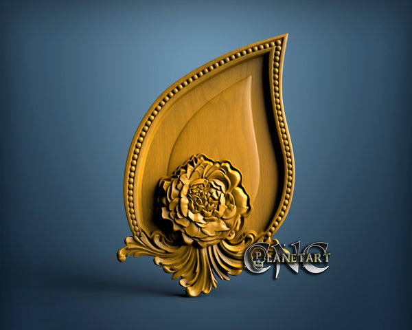 Plate with Rose, 3D STL Model 2009