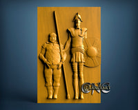 Don Chisciotte and Sancio Panza, 3D STL Model 3026