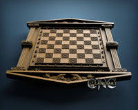 Lion Chessboard, 3D STL Model 4493