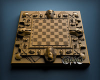 Egyptian Chessboard, 3D STL Model 4496