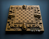 Egyptian Chessboard, 3D STL Model 4496