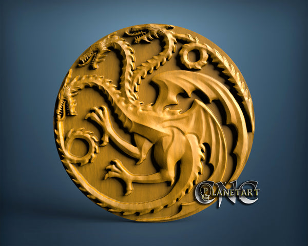 Game of Thrones House Targaryen,  3D STL Model 6009 v2