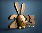 Bunny New Year, 3D STL Model 6092