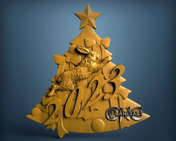 Tree New Year 2023, 3D STL Model 6096