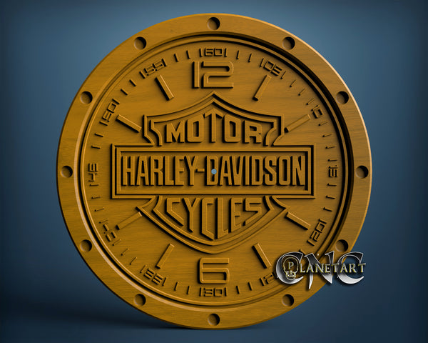 Clock Harley Davidson, 3D STL Model 6101