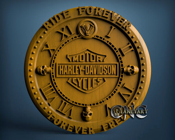 Harley Davidson Clock, 3D STL Model 6107