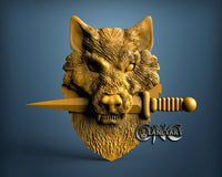 Wolf with Knife, 3D STL Model 6243