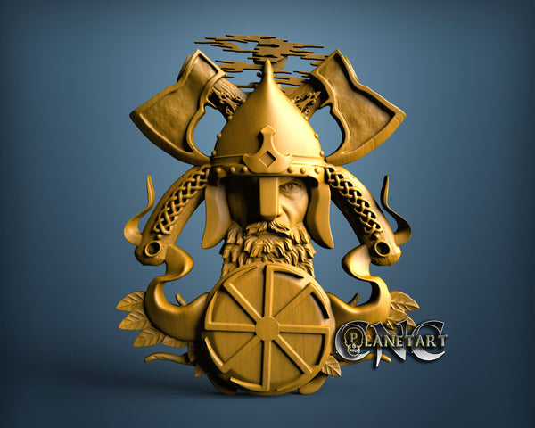 Noor Man with Axes 3D STL Model 6249