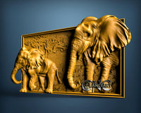 Elephants Walking out Frame, 3D STL Model 6274