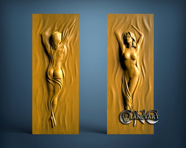 Female Body in Wall, 3D STL Model 6490