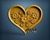 Heart Flower, 3D STL Model 6497