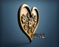 Heart Flower, 3D STL Model 6497