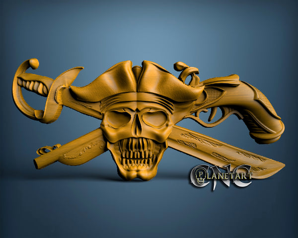 Skull Pirate, 3D STL Model 6599