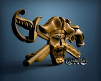 Skull Pirate, 3D STL Model 6599