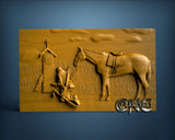 Soldier with Horse, 3D STL Model 6767