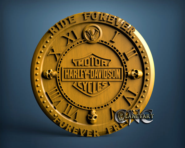 Harley Davidson Clock, 3D STL Model 7026