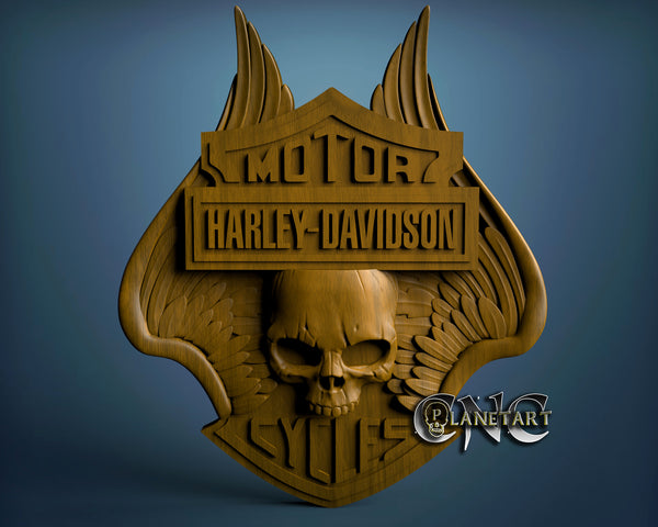 Harley Skull, 3D STL Model 9905