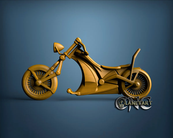 Chopper Motorcycle, 3D STL Model 9907