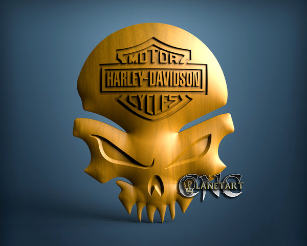 Harley Skull, 3D STL Model 9925