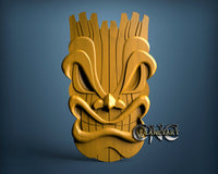 Tiki Mask Ridges, 3D STL Model 9953